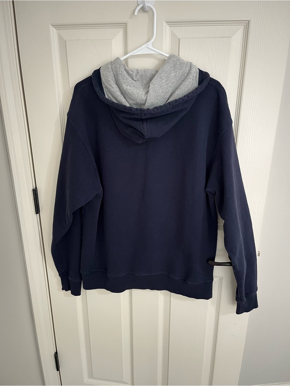 Champion Men's Navy Crewneck Hoodie with Script Logo - Picture 6 of 6